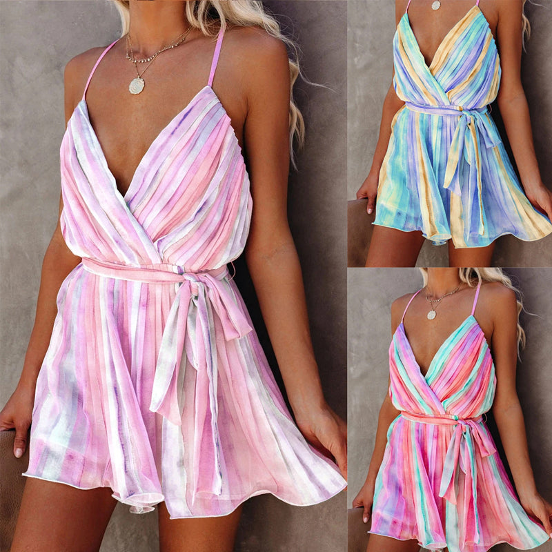 Rainbow Color Cami Mini Dress