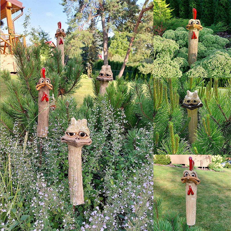 Funny Long Neck Hidden Chicken/Ostrich For Garden Decor