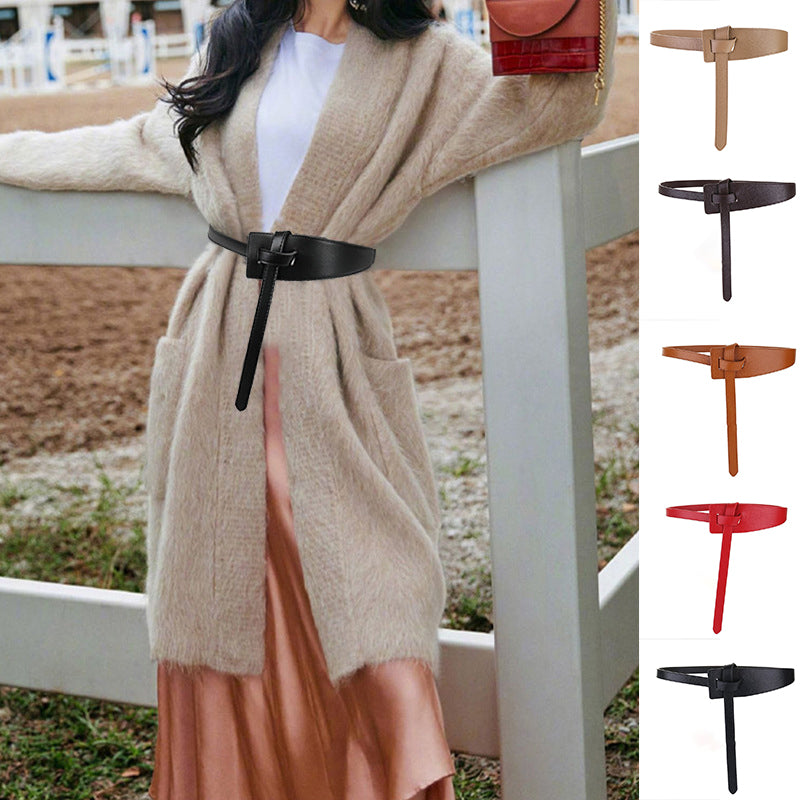 Ladies Fashion Belt Leather Wide Waist Seal