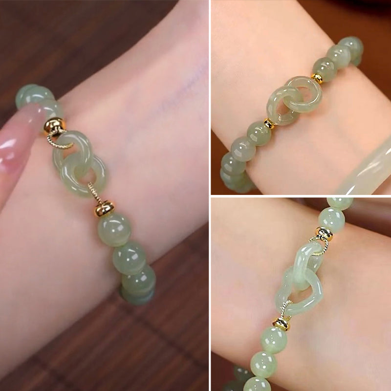 Interlocking Hetian Jade Bracelet