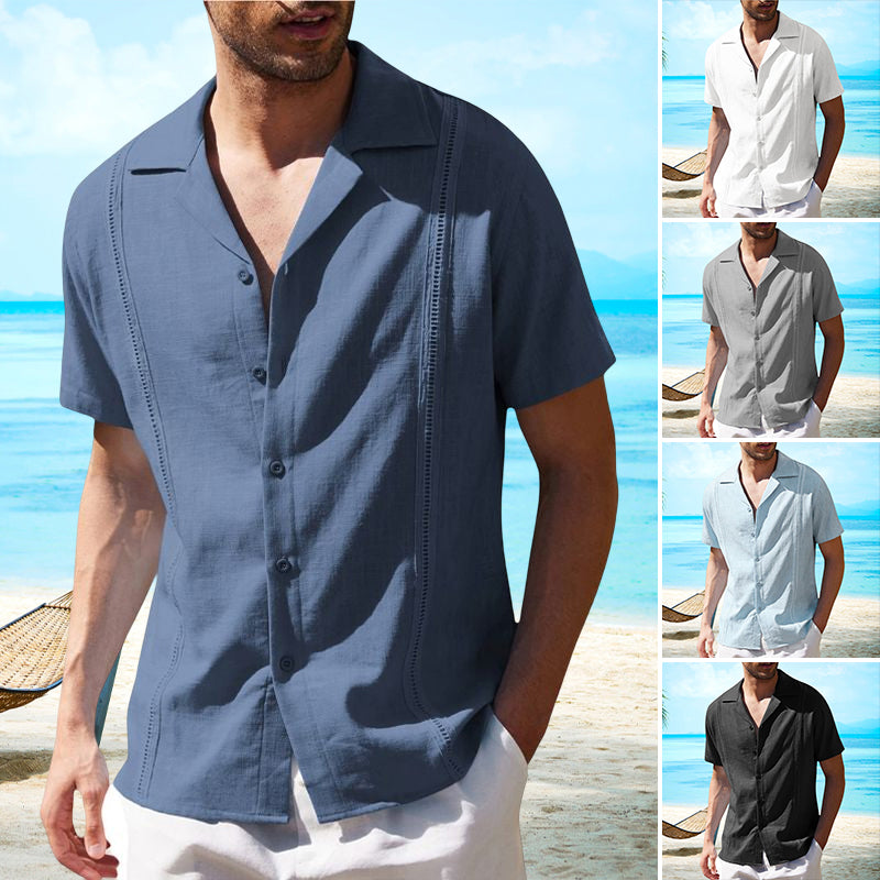 Men Linen Short Sleeve Shirt