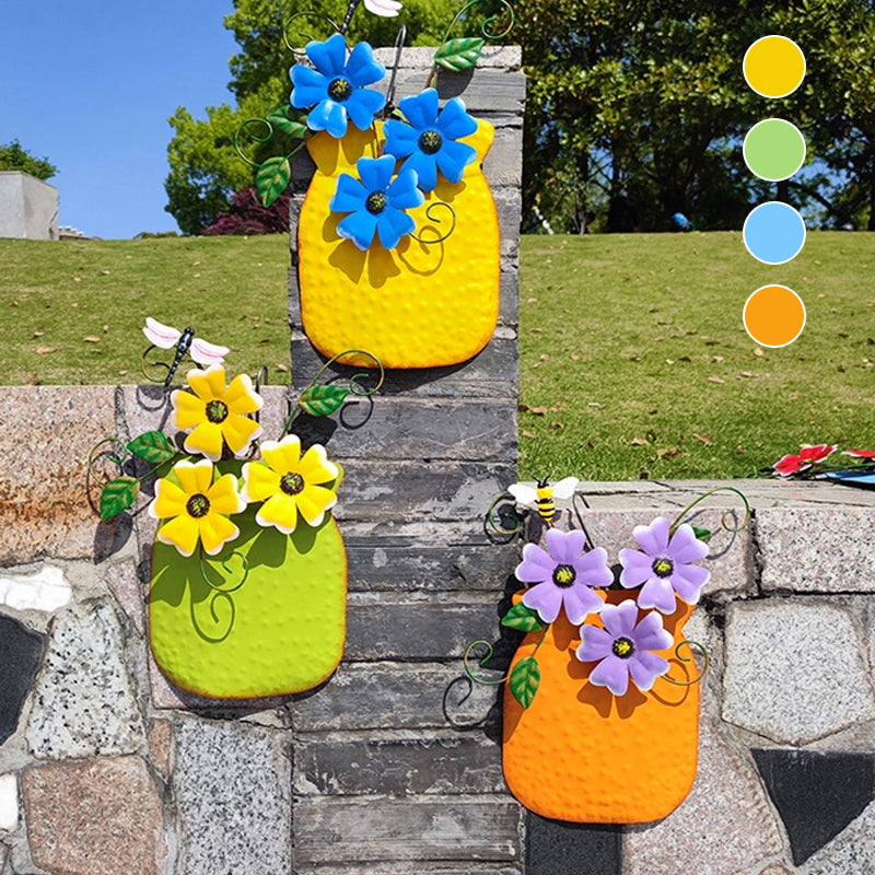 Hand-Painted Wrought Iron Vase
