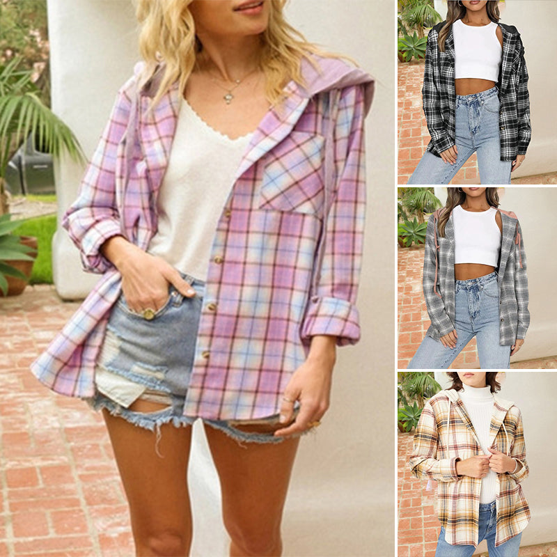 Hooded Buttoned Casual Shirt Jacket