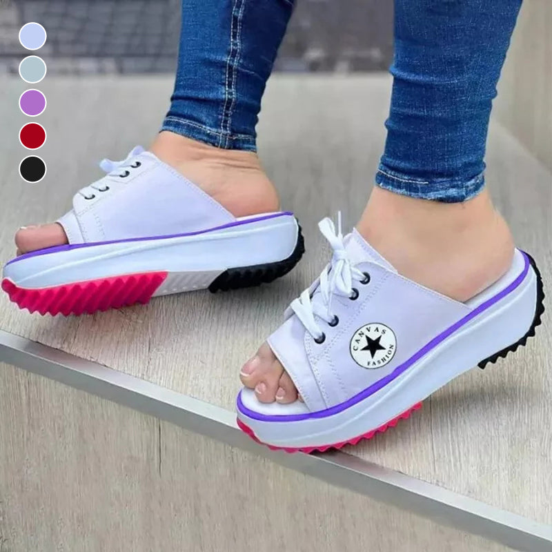 Fish Mouth Canvas Breathable Casual Women's Shoes