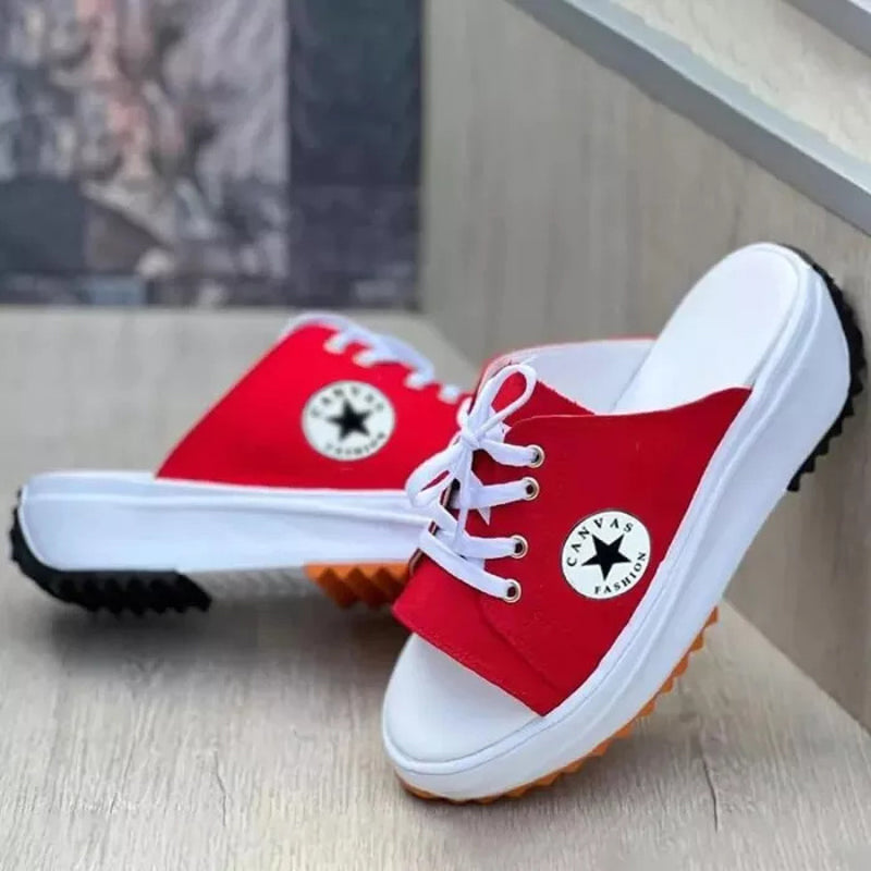 Fish Mouth Canvas Breathable Casual Women's Shoes