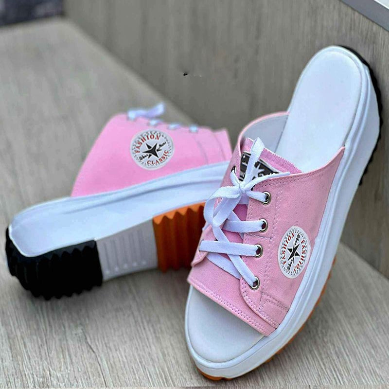 Fish Mouth Canvas Breathable Casual Women's Shoes