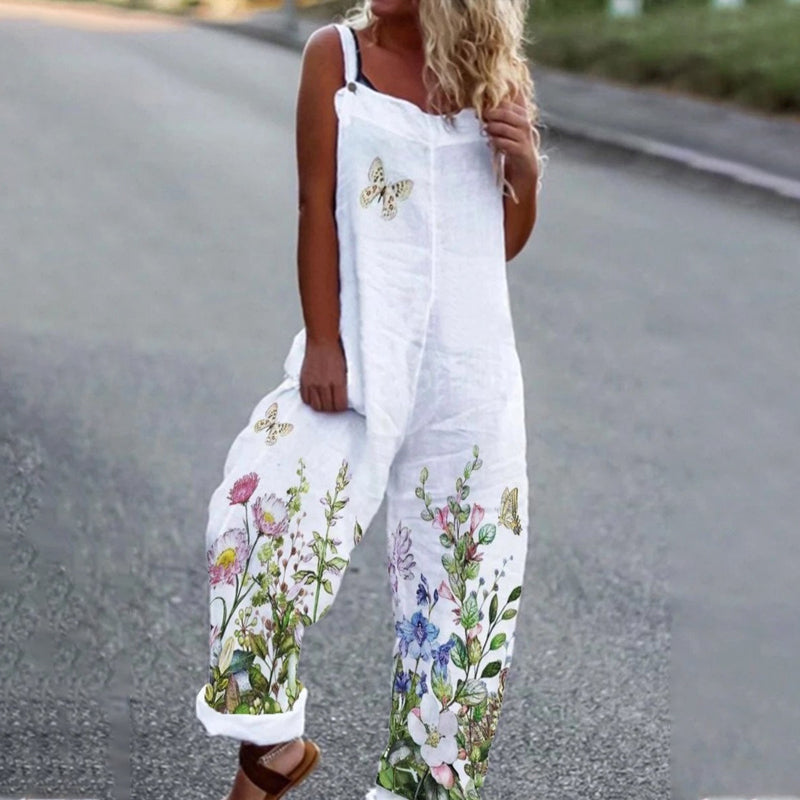 Floral Cotton-blend Jumpsuit
