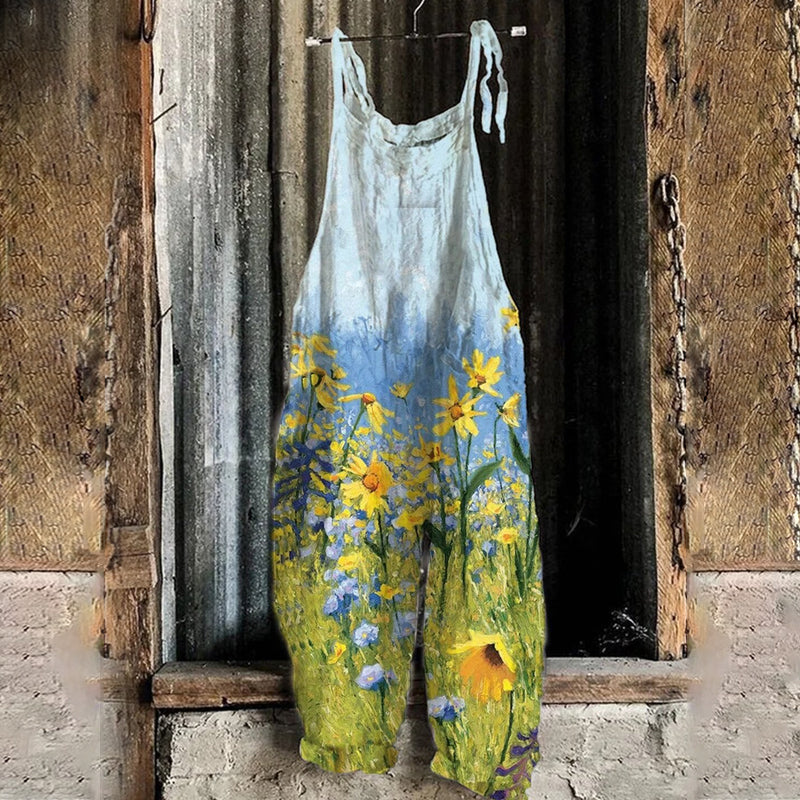 Floral Cotton-blend Jumpsuit