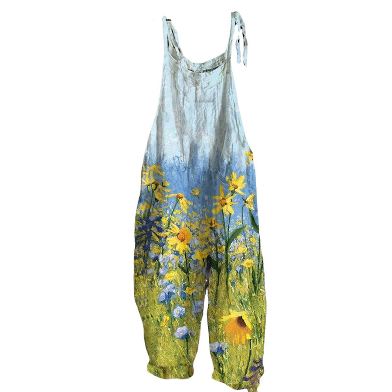 Floral Cotton-blend Jumpsuit