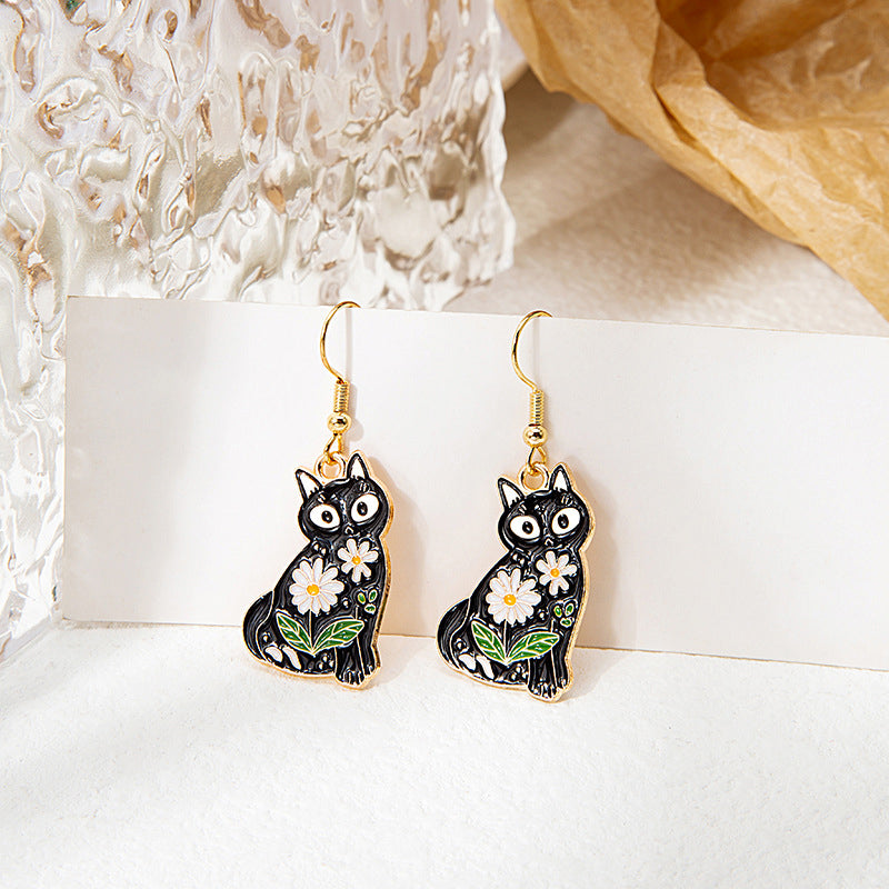 Flower Cat Earrings