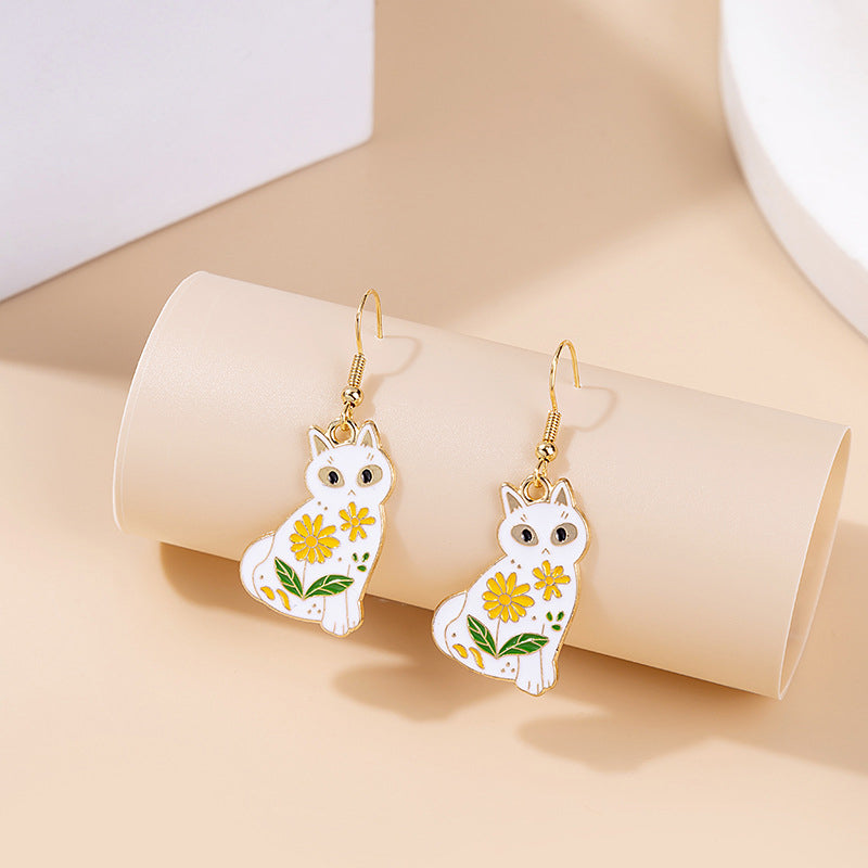 Flower Cat Earrings
