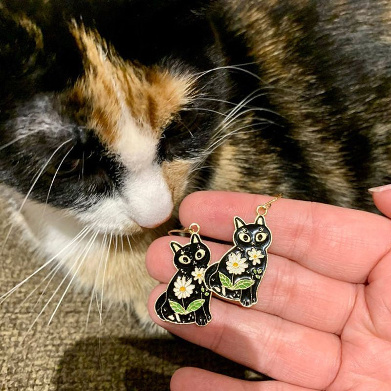Flower Cat Earrings