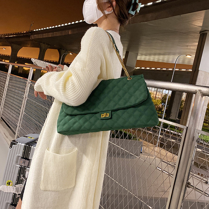 Frosted Diamond Chain One Shoulder Underarm Bag