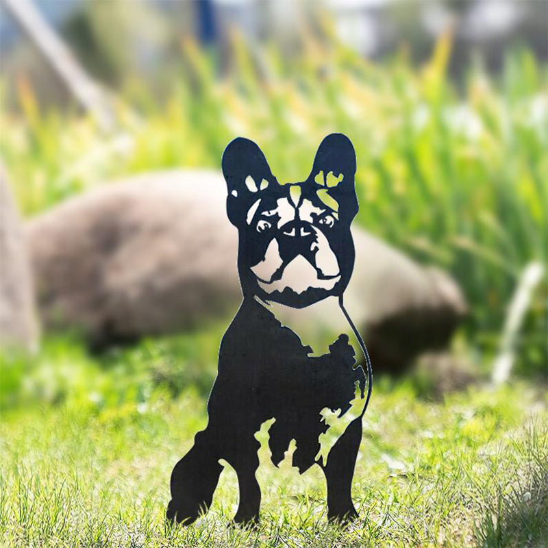 Metal Dog Silhouette Garden Decoration
