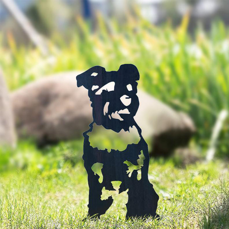 Metal Dog Silhouette Garden Decoration