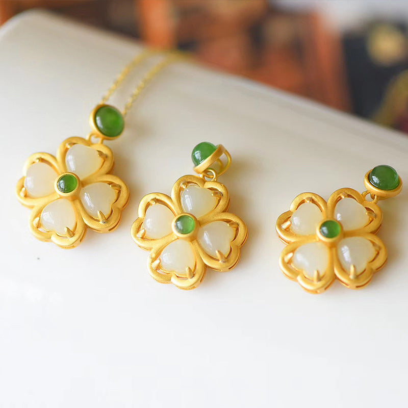 Good Luck Jade Clover Necklace
