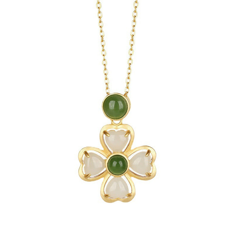 Good Luck Jade Clover Necklace