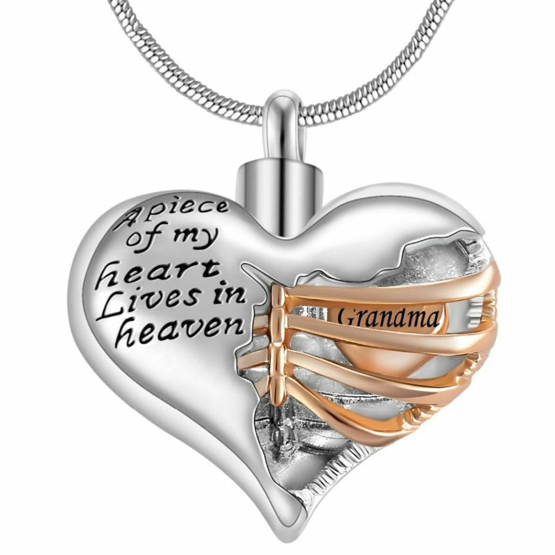 Heart Cremation Urn Necklace Pendant for Human Ashes