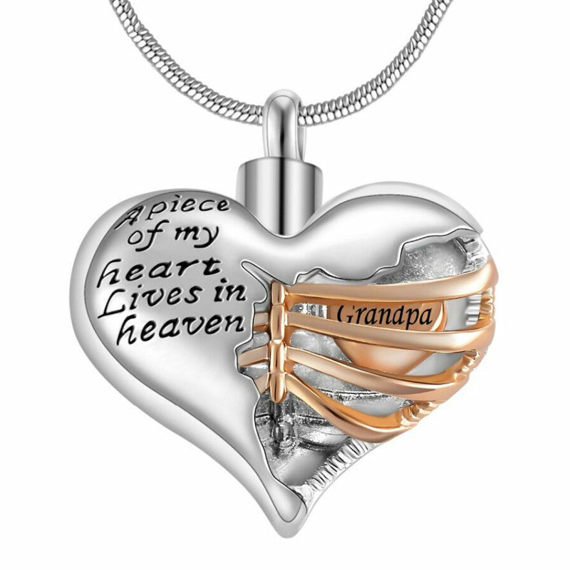 Heart Cremation Urn Necklace Pendant for Human Ashes
