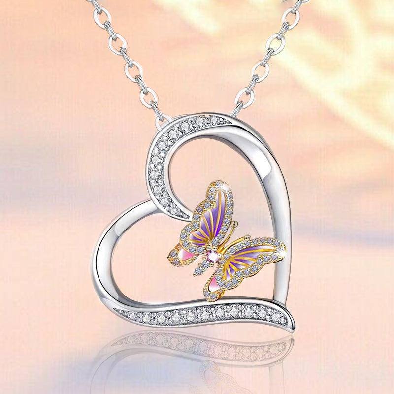 Heart Butterfly Necklace