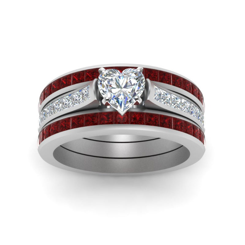 Heart Diamond Couper Set Ring