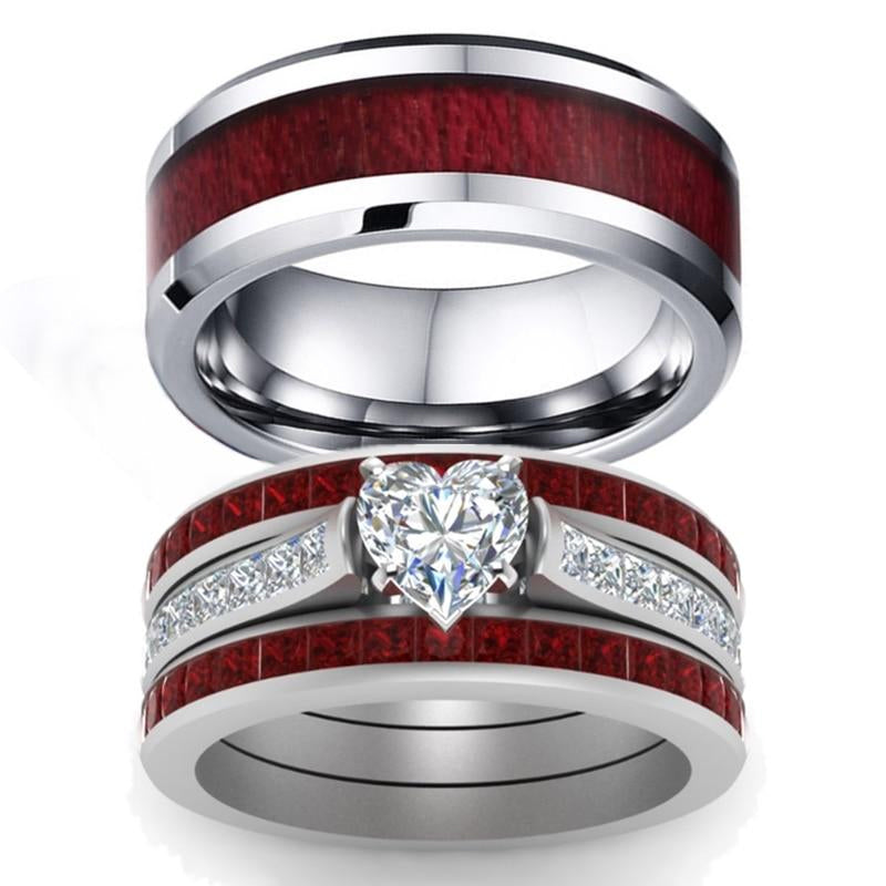 Heart Diamond Couper Set Ring