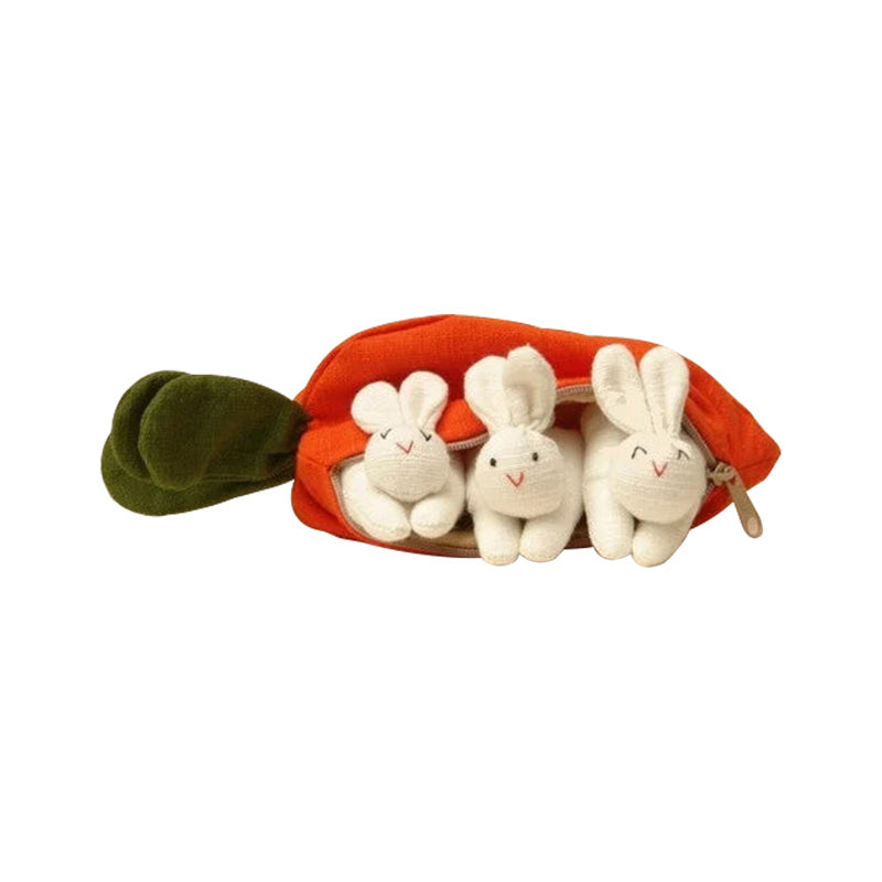 Hide-and-Seek Bunnies in Carrot Pouch