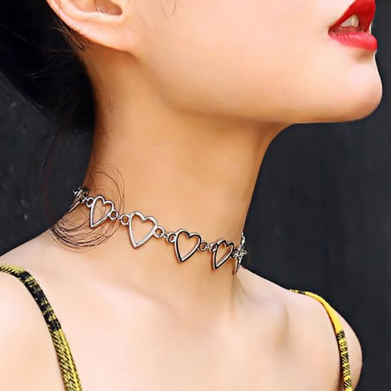 Hollow Love Heart Chocker