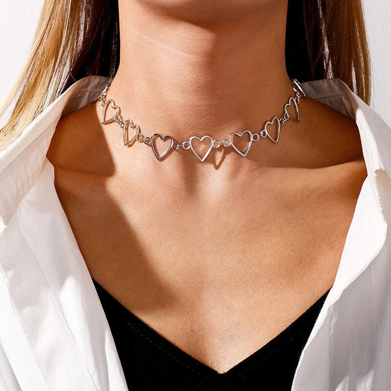 Hollow Love Heart Chocker