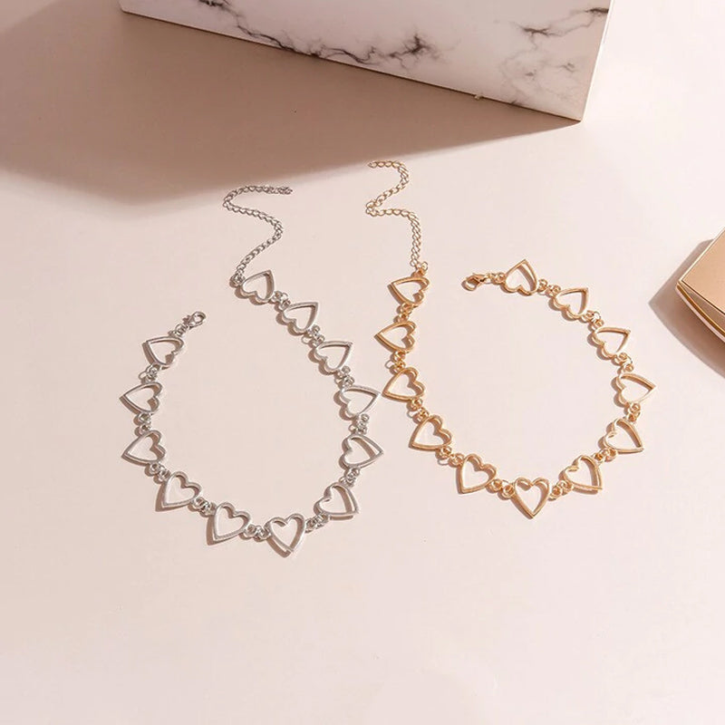 Hollow Love Heart Chocker