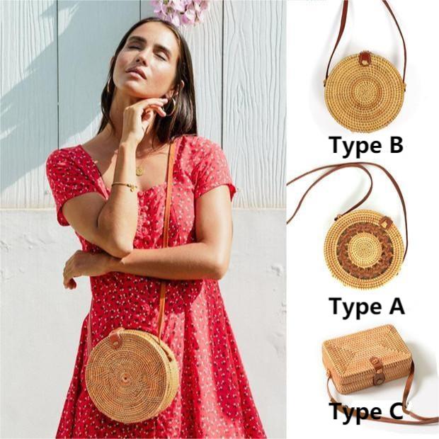 Fashion women's bag woven from bamboo