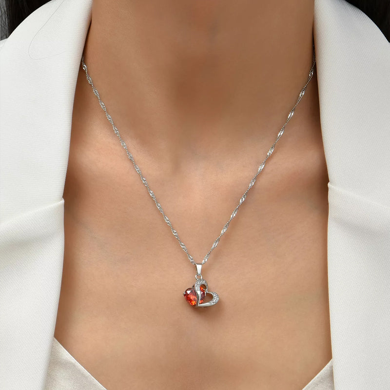 Interlocking Heart Necklace & Earrings