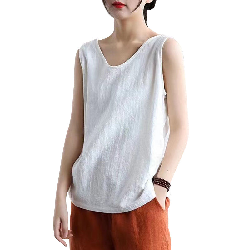 Japanese Style All-Match Sleeveless T-Shirt