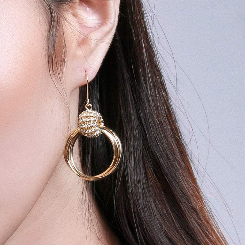 Layered Diamond Geometric Earrings