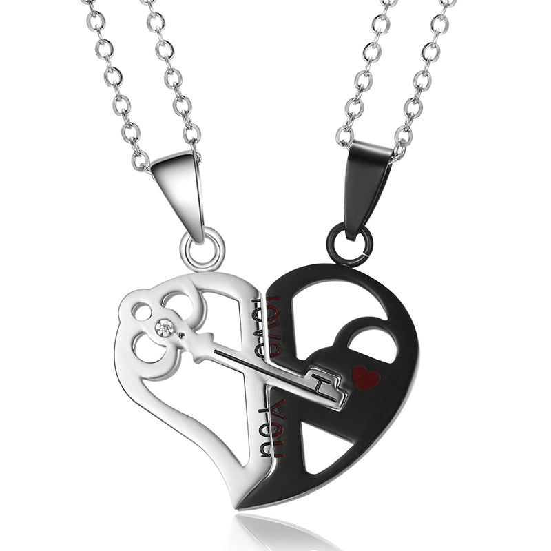 Puzzle Heart Couple Necklace
