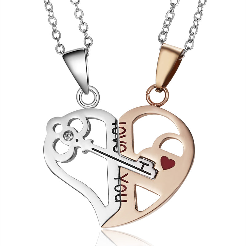 Puzzle Heart Couple Necklace