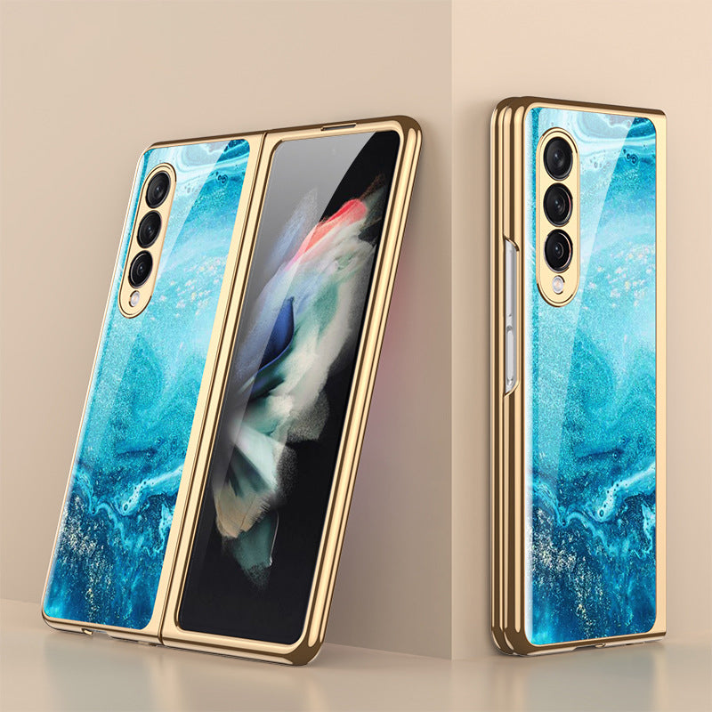 Luxury Plating Tempered Glass Case For Samsung Galaxy Z Fold 3 5G