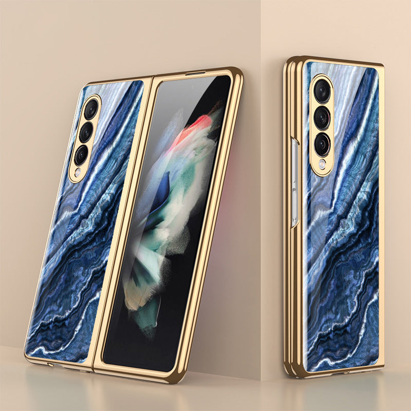 Luxury Plating Tempered Glass Case For Samsung Galaxy Z Fold 3 5G