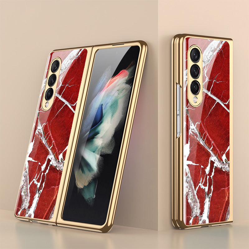 Luxury Plating Tempered Glass Case For Samsung Galaxy Z Fold 3 5G