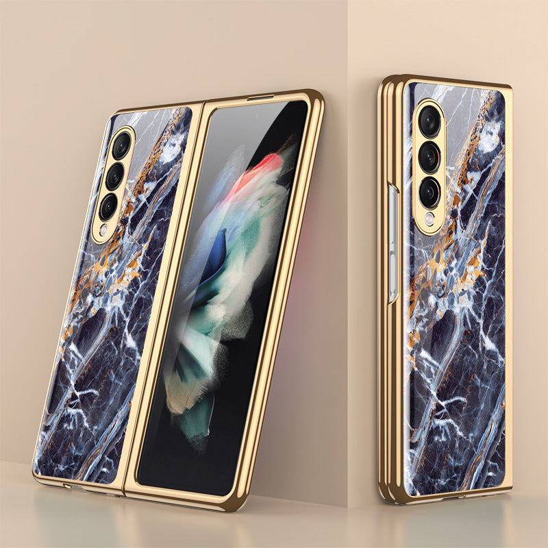 Luxury Plating Tempered Glass Case For Samsung Galaxy Z Fold 3 5G