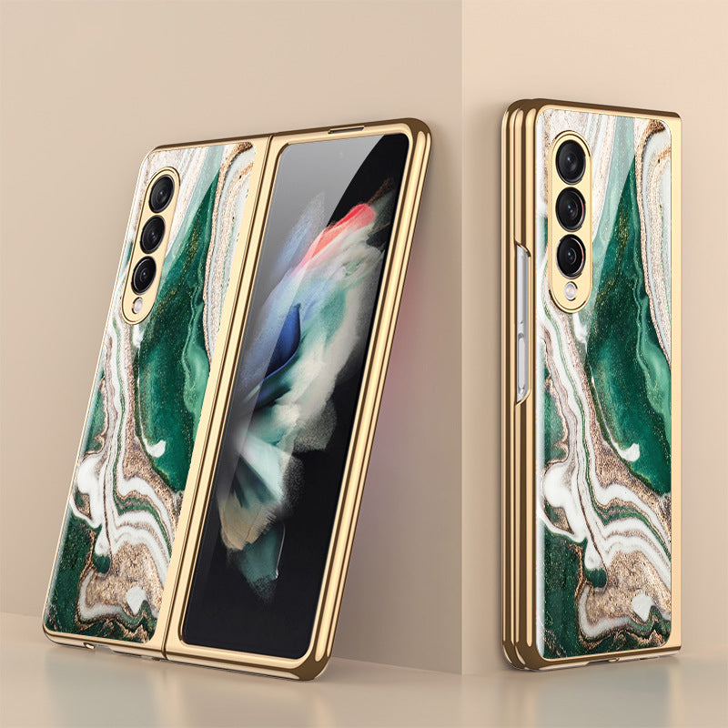 Luxury Plating Tempered Glass Case For Samsung Galaxy Z Fold 3 5G