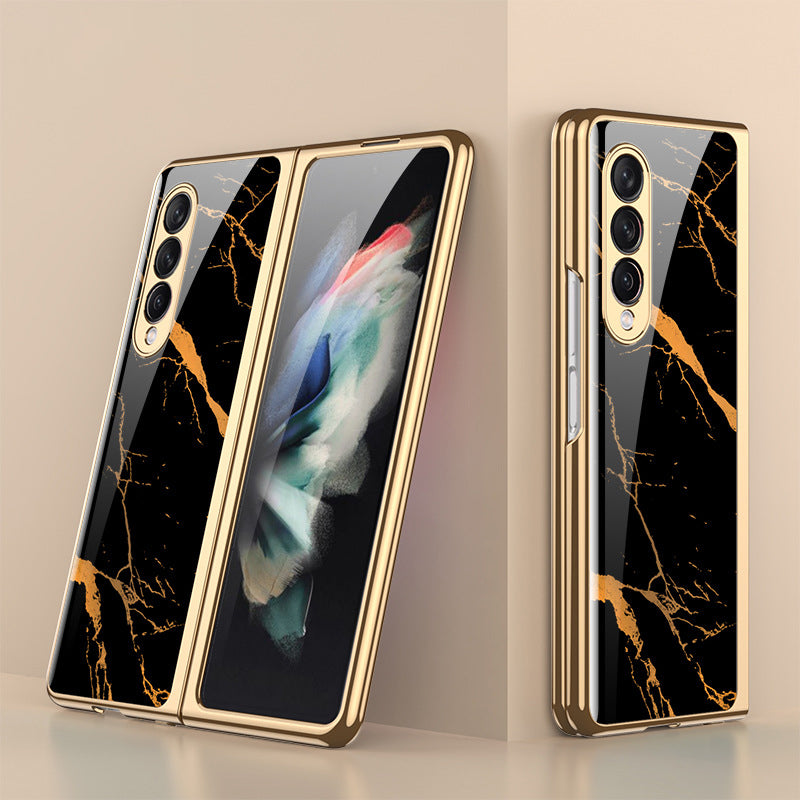 Luxury Plating Tempered Glass Case For Samsung Galaxy Z Fold 3 5G