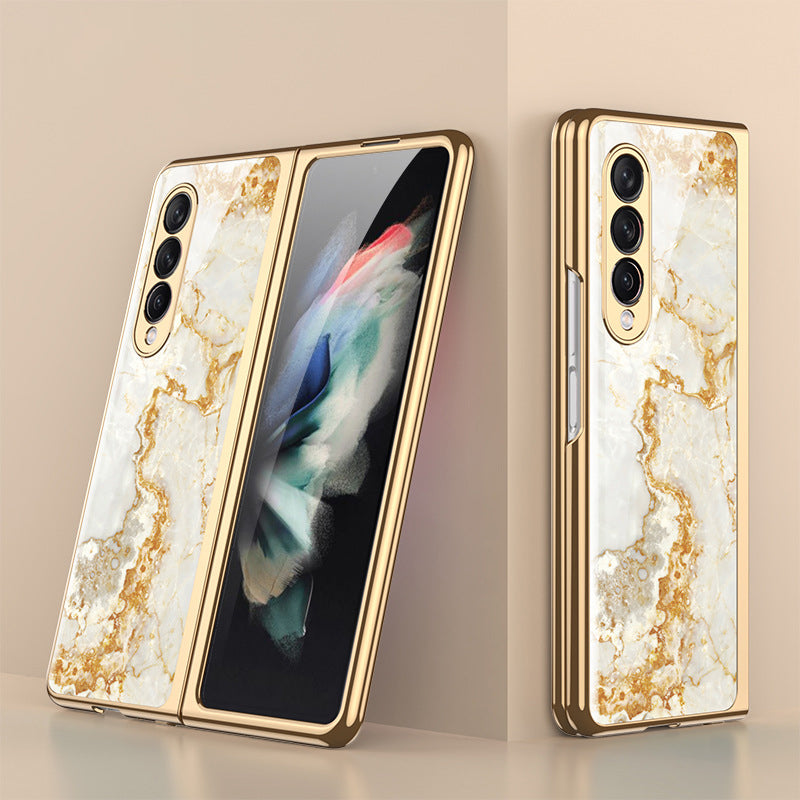 Luxury Plating Tempered Glass Case For Samsung Galaxy Z Fold 3 5G