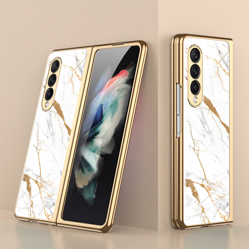 Luxury Plating Tempered Glass Case For Samsung Galaxy Z Fold 3 5G