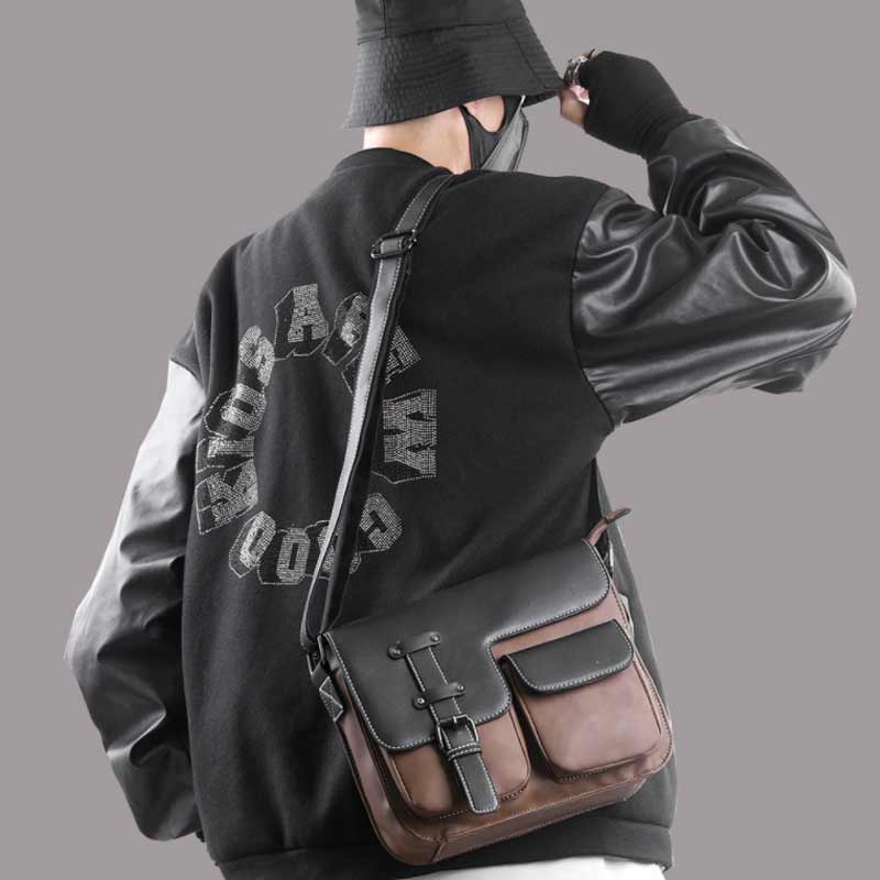Men's Waterproof Leather Shoulder Bag