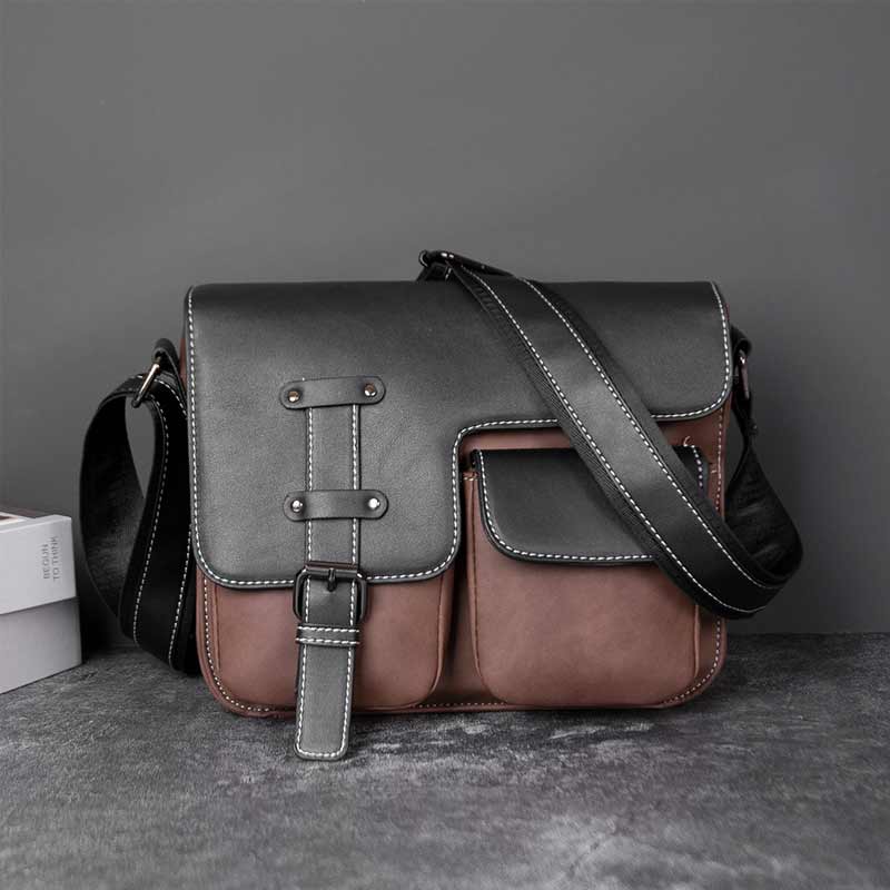 Men's Waterproof Leather Shoulder Bag