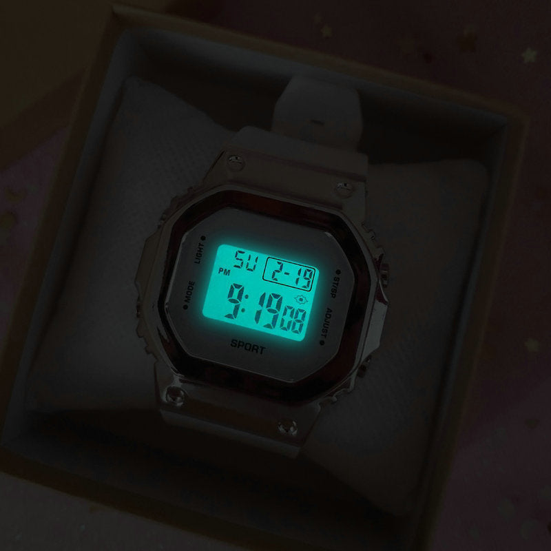 Metal Small Square Multifunctional Sports Watch