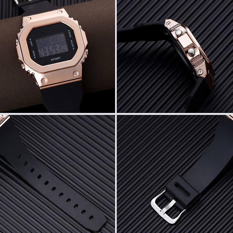 Metal Small Square Multifunctional Sports Watch