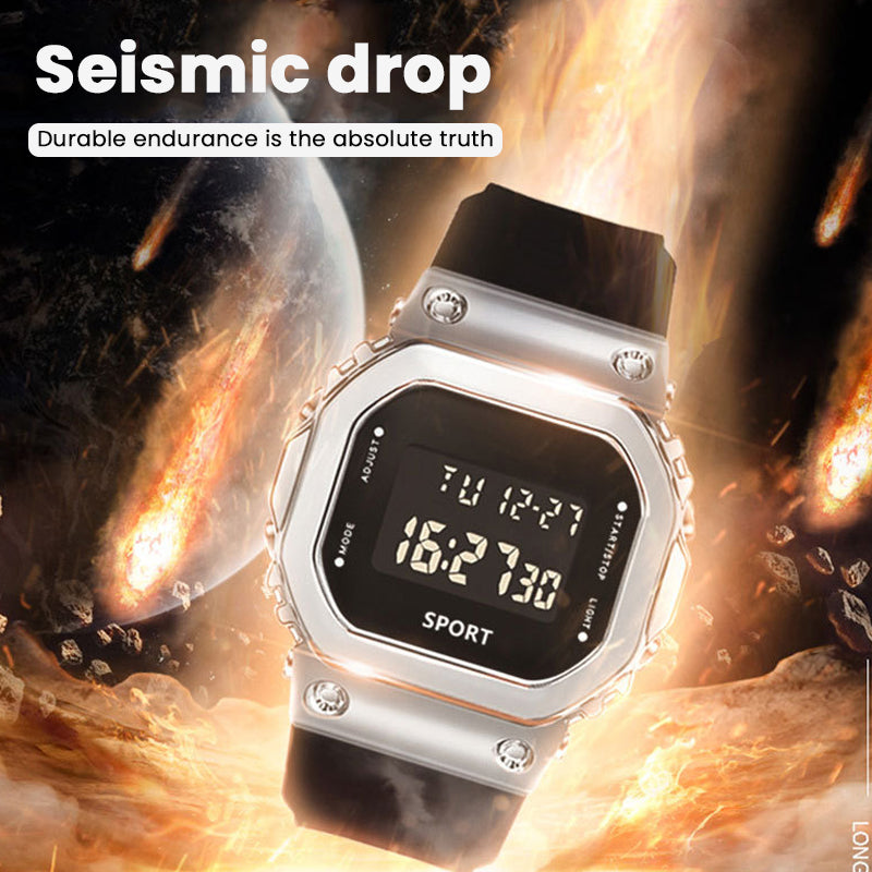Metal Small Square Multifunctional Sports Watch
