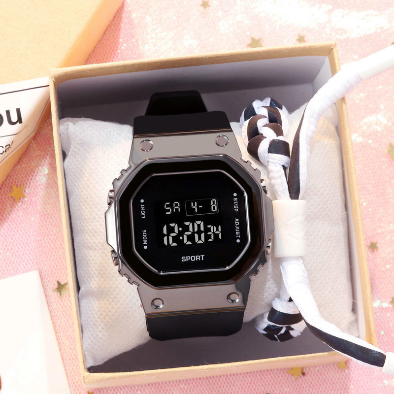 Metal Small Square Multifunctional Sports Watch